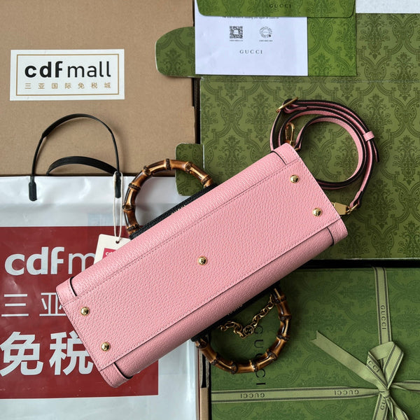 Gucci Diana Bamboo Bag Pink Calfskin 240100