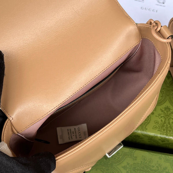 gg marmont mini 18cm all beige calfskin