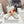FLOW RUNNER SNEAKER IN PALE GRAY MIX VIVID ORANGE SUEDE AND SHEEPSKIN