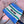 TOTE BAG 40 IN STRIPED PATTERN OF BLUE GREEN AND CREAM WHITE WOVEN RAFFIA