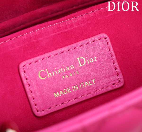 medium lady d-joy 26 pink lambskin