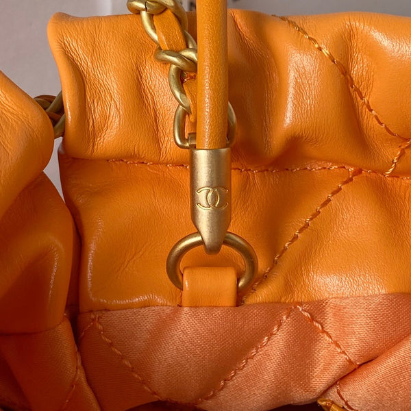 CC 24S Hobo 22 Bag 20cm Orange Lambskin