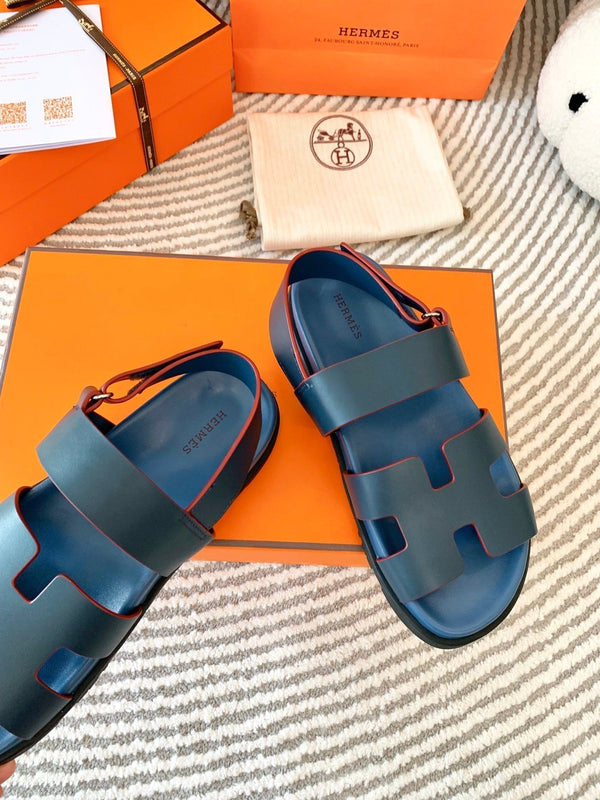 HM Genius Sandal Black Mix Charcoal Blue Leather 963538