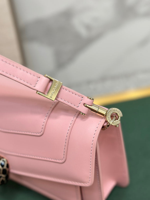 Serpenti Forever East-West Shoulder Bag 22cm Light Pink Cafskin GHW 188494