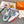 HM Giga 50 Sneaker Light Blue Canvas White Goatskin Orange