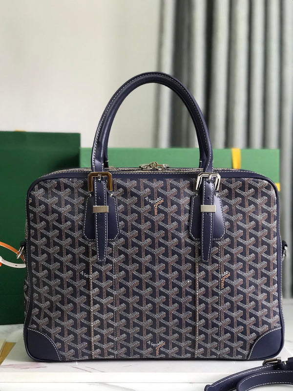 AMBASSADE DOCUMENT CASE 35 IN NAVY BLUE GOYARDINE CANVAS
