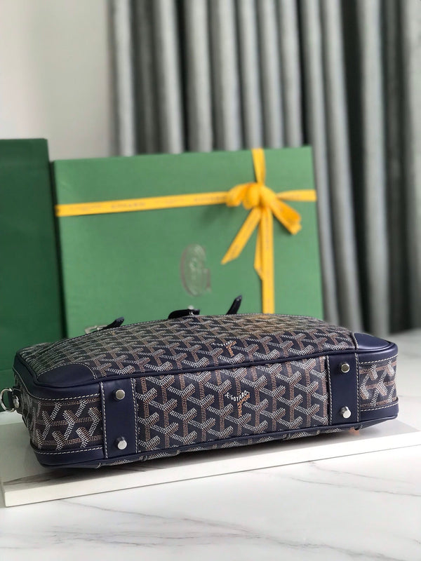 AMBASSADE DOCUMENT CASE 35 IN NAVY BLUE GOYARDINE CANVAS