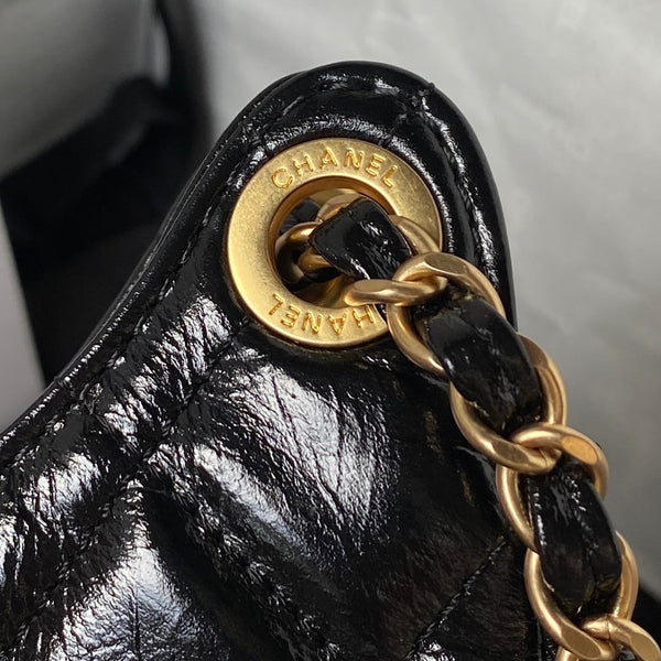 cc hobo bag 21.5 black oil wax leather
