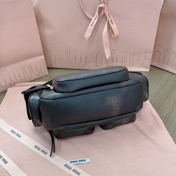 MIU POCKET 21CM SHOULDER BAG COFFE CALFSKIN