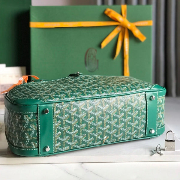 SAINT JEANNE BAG 35 IN GREEN GOYARDINE CANVAS AND CALFSKIN