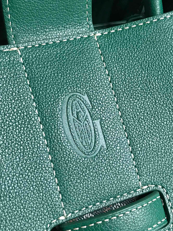SAIGON SOUPLE BAG 34 IN GREEN GOYARDINE CANVAS AND CALFSKIN
