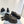 PRA BRUSHED LEATHER MONOLITH LOAFERS BLACK-SILVER BORDER