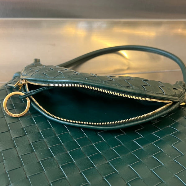 MEDIUM GEMELLI 36 DARK GREEN LAMBSKIN