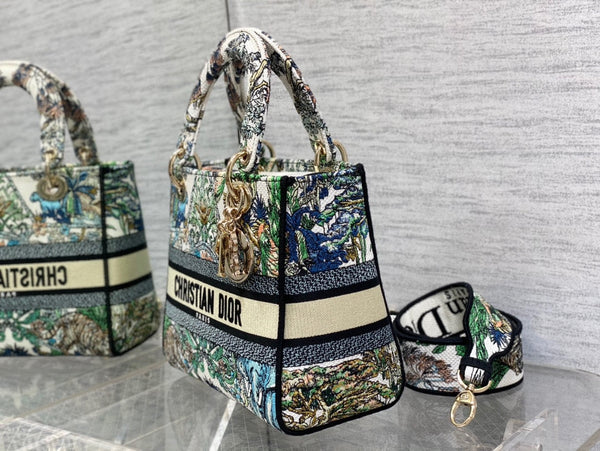 CD Travel Star Green 24 Lady Dior Bag Canvas 336666