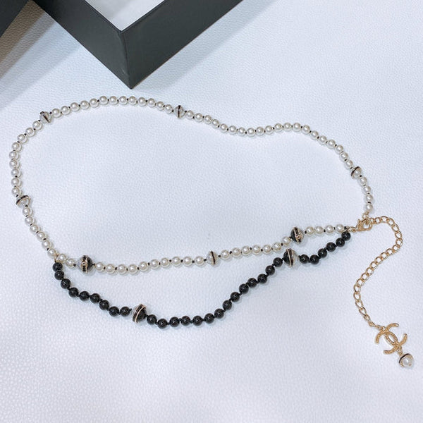 CC 2026 Two-Tone Pearl CC Layered Necklace Belt
