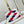 GO-14 MM 23 IN WHITE RED MIX NAVY BLUE QUILTED LAMBSKIN GOLD HARDWARE
