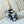 GO-14 MM 23 IN WHITE BLACK MIX STEEL BLUE QUILTED LAMBSKIN SILVER HARDWARE