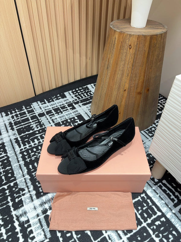 Miu Mary Jane Black Velvet