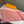 SCARF 190 CM IN SALMON PINK CASHMERE WITH WHITE LOGO 396328