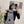 SET HAT AND SCARF IN SMOKE GRAY MIX WHITE WOOL 422596