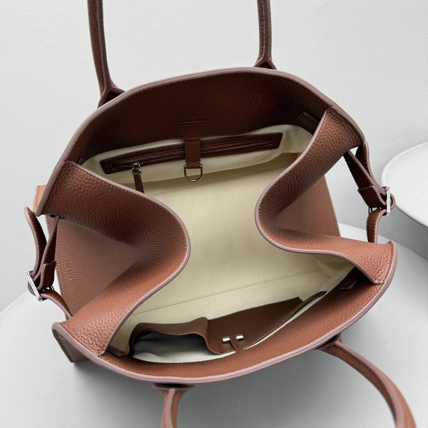 The Row Margaux 15 38cm Tote Bag In Grained Calfskin