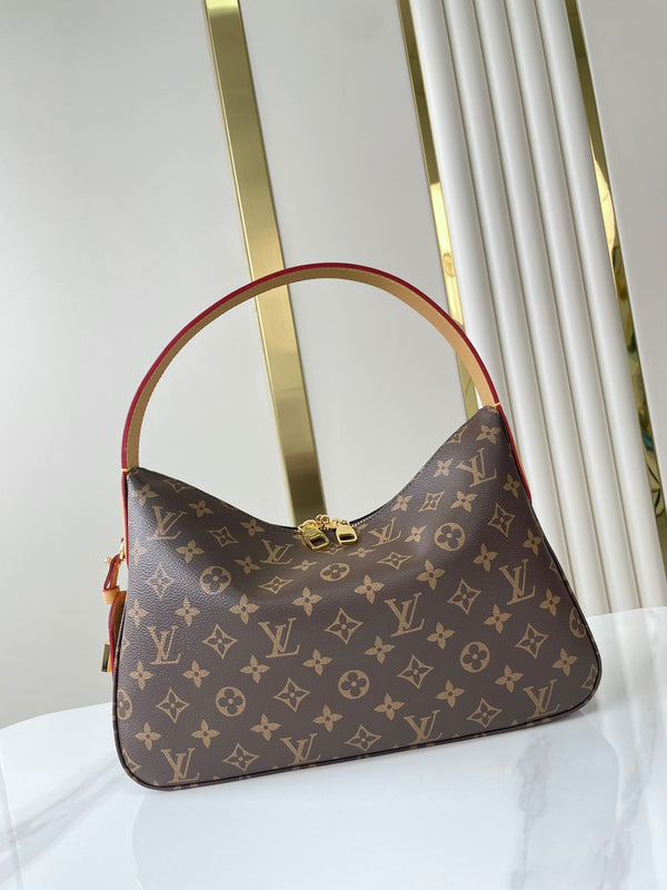 BLLV SLOUCHY PM 33 IN BROWN MONOGRAM CANVAS