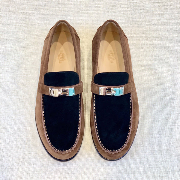 HM Men's Loafer Black Brown Suede 639121