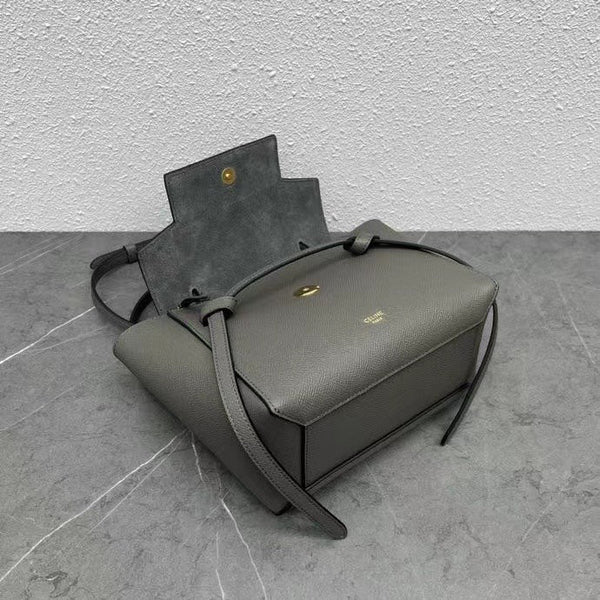 Celine Nano Belt Bag Grey Grain Leather