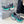 DAD SHOES IN GRAY MIX MINT GREEN AND BLUE MESH AND CALFSKIN