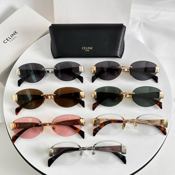 TRIOMPHE OVAL SUNGLASS  CL40240l IN METAL