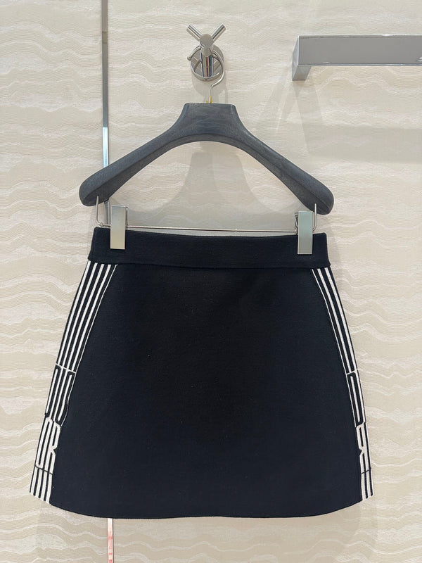 CD Short Skirt Black Viscose Polyamide