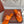 LP Flip Flops In Orange Lambskin Snake Embossing