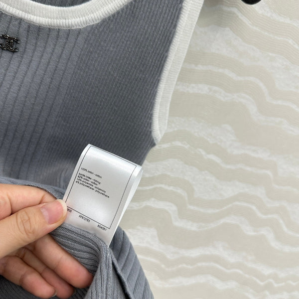 CC Knitted Vest Gray Cotton
