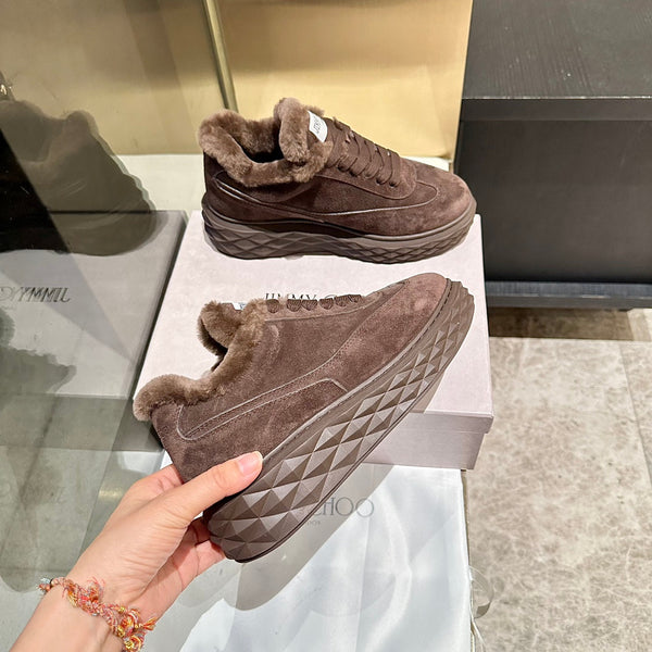 Jimmy Diamond Maxi Retro F Trainer Coffee Suede Shearing 538896