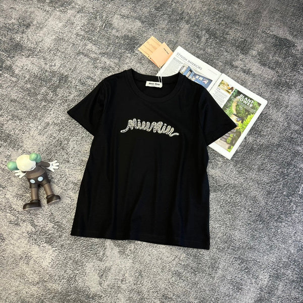 Miu SS26 Short-Sleeve T-Shirt Cotton 350689