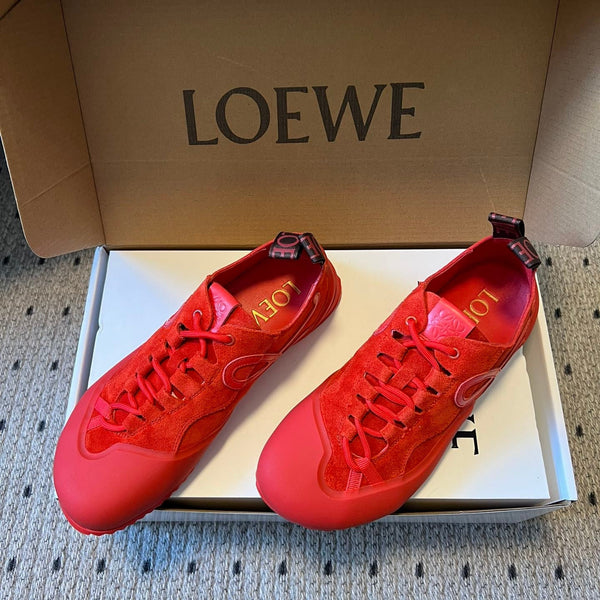 LOEW 26s Flow Sneaker Red Suede Sheepskin 678376