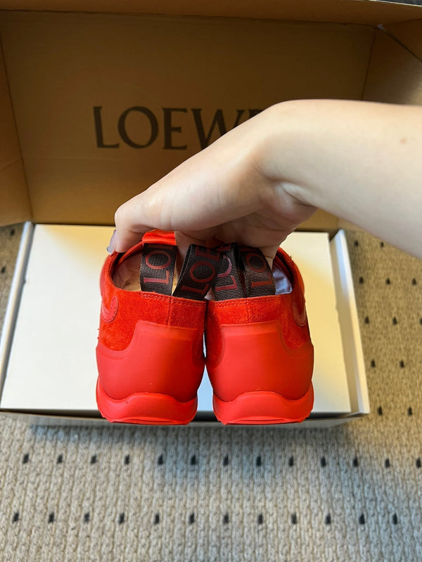 LOEW 26s Flow Sneaker Red Suede Sheepskin 678376