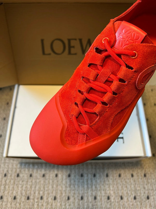 LOEW 26s Flow Sneaker Red Suede Sheepskin 678376