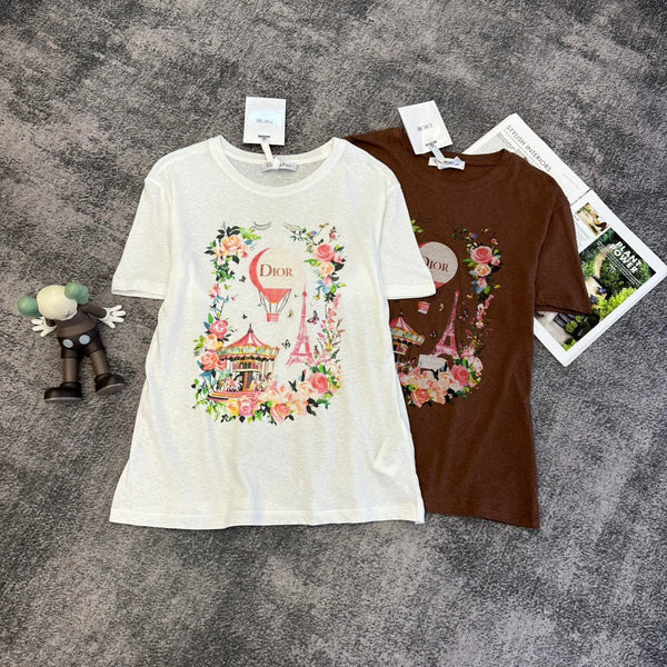 CD SS26 Carousel Print T-Shirt Cotton 350805