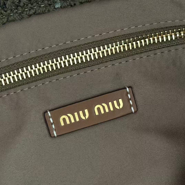 Miu Tote Bag 40cm Raffia-Effect Woven