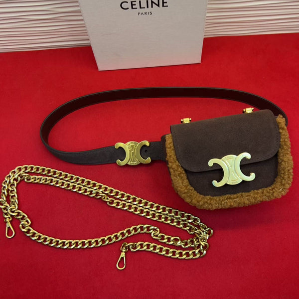 CE 2026 Triomphe Belt Bag 13mm Suede