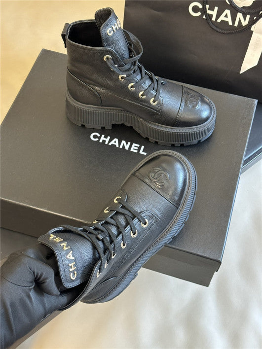 CC Boot Black Grained Calfskin