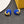 F HEART GOLD BLUE EARRINGS
