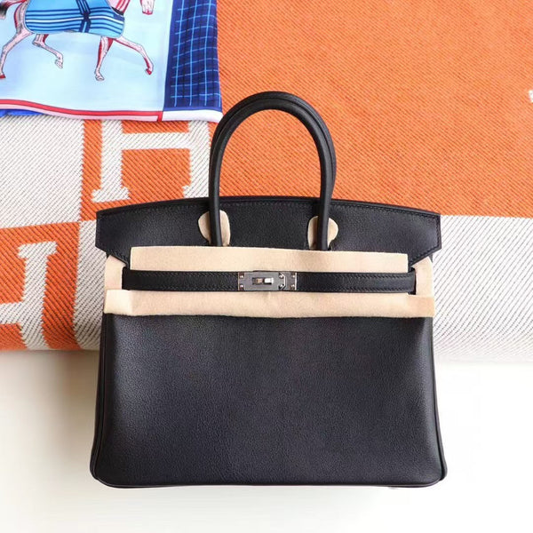 HM BIRKIN 30CM BLACK SWIFT LEATHER SILVER HARDWARE