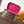 NICE MINI 20 TOILETRY POUCH IN ROSE RED MONOGRAM MACASSAR CANVAS