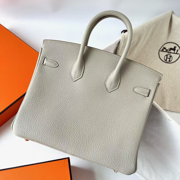 HM Birkin Bag Pearl Grey Togo Leather Gold Hardware