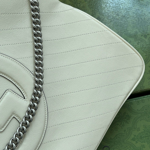 GG Blondie 34.5 2Way Tote Bag Cream Calfskin