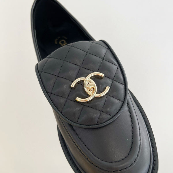 CC Moccasins 25mm In Black Lambskin