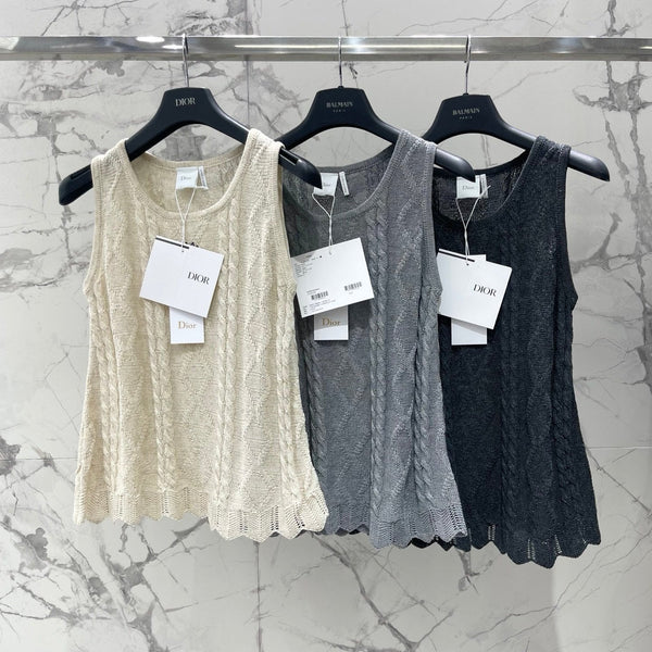 CD 2026 Knitted Sleeveless Vest Cotton 482685