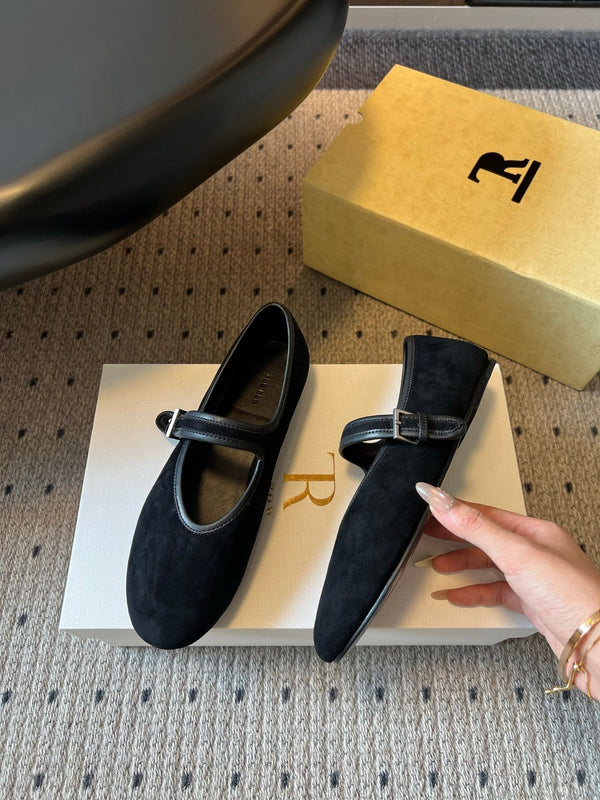 TR 26SS One-Strap Mary Jane Flats Horsehair 36166
